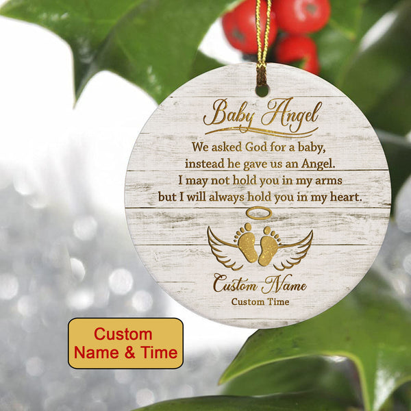 Miscarriage Memorial Ornament Personalized Baby Angel Christmas Sympathy Gift Pregnancy Loss NOM318