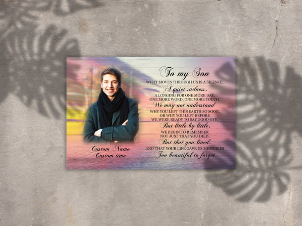 Memorial Gift for Loss of Loved One in Heaven Personalized Canvas for Loss of Son Memory Keepsake VTQ91