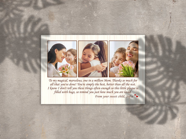 Custom Mom Canvas| Mom You Are One In A Million Gift for Mom, Mother, Mom's Birthday, Mother's Day Gift JC841