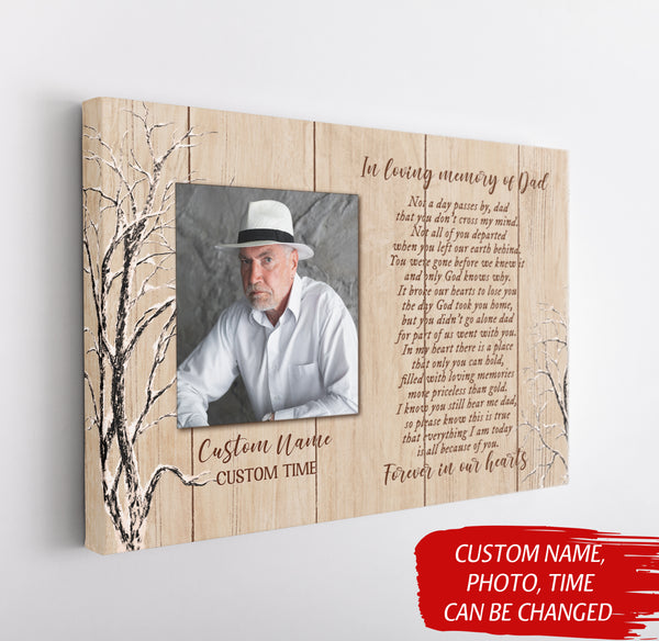 Personalized Dad remembrance canvas, Bereavement loss gift for father, in Memory of Dad in heaven CNT04
