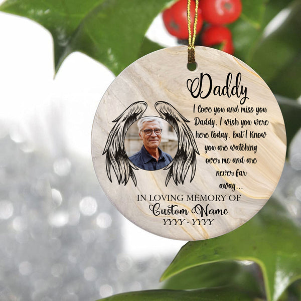 Dad memorial ornament - angel wings ornament, Dad in Heaven, remembrance ornament loss of Father| ONT109