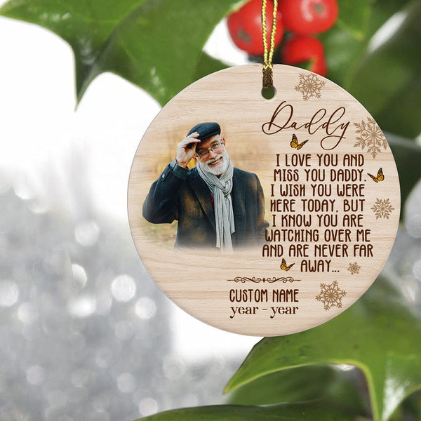 Memorial ornament for loss of dad, dad remembrance gift, father sympathy gift, christmas in heaven| ONT07