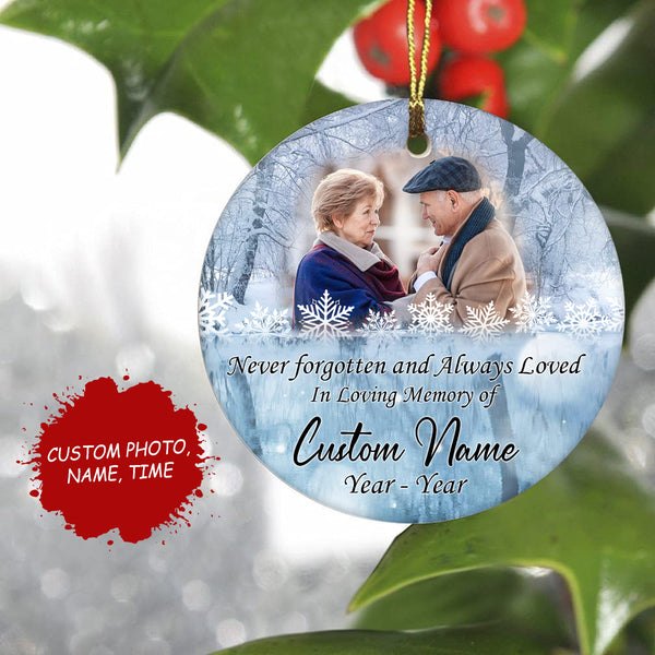 Never forgotten and always loved, memorial ornament, sympathy gifts for loss, remembrance ornament| ONT50