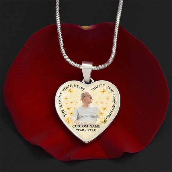 Customized Memorial necklace with photo| Rememberance jewelry loss gift for Daughter Mom Dad Husband NNT28
