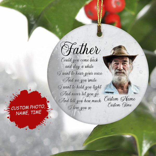 Dad memorial ornament Christmas in heaven, personalized dad angel ornament, sympathy gifts father| ONT19