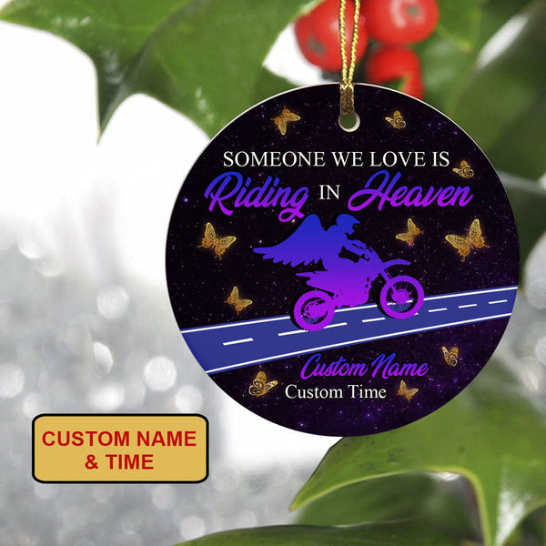 Personalized Motorcycle Ornament For Biker Christmas in Heaven Memorial Gift For Loss Of Loved One ODT04