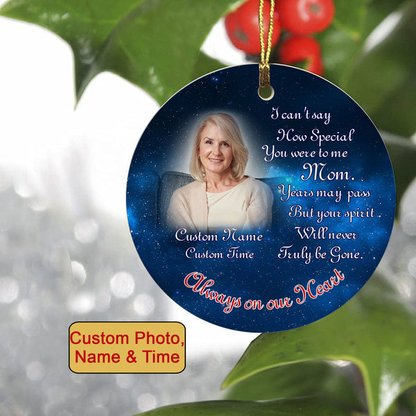 Mom memorial ornament, mother bereavement ornament, sympathy gift, remembrance ornament for loss| ONT66