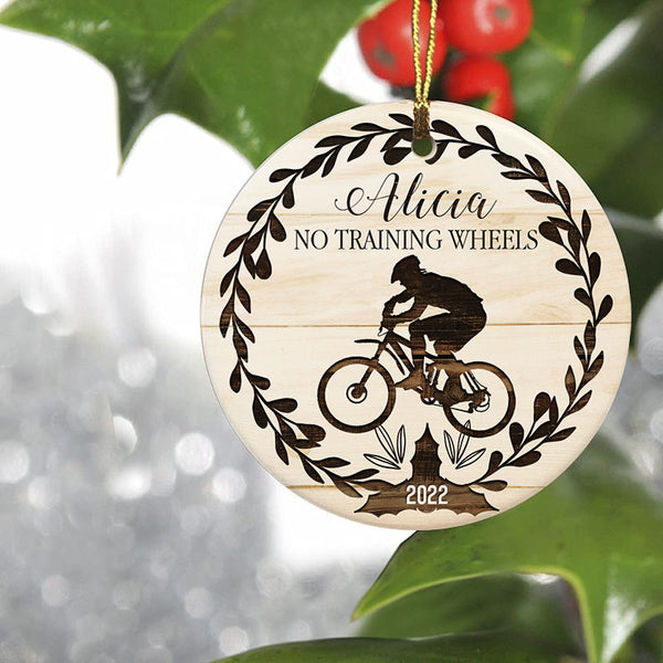 No training wheels bicycle Christmas ornament , learned to ride gift, cycling ornament boys girls| ONT36