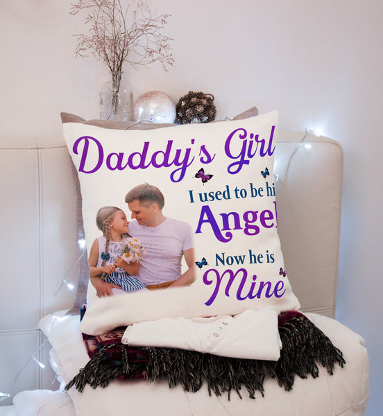 Daddy's Girl Personalized Memorial Pillow Dad Remembrance in Heaven Sympathy Gift for Daughter 1-side| NPL84