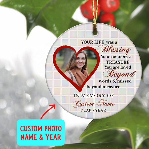 Personalized memorial ornament - Christmas in heaven, remembrance gifts, keepsake ornament for loss| ONT41