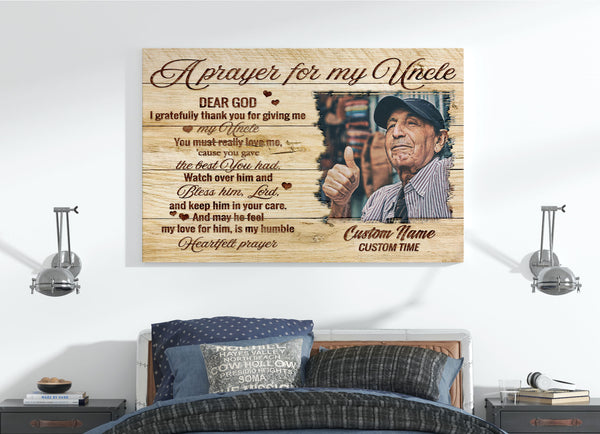 Memorial Gift for loss of Uncle Personalized Sympathy Gift for loss of loved one Prayer for Uncle VTQ83