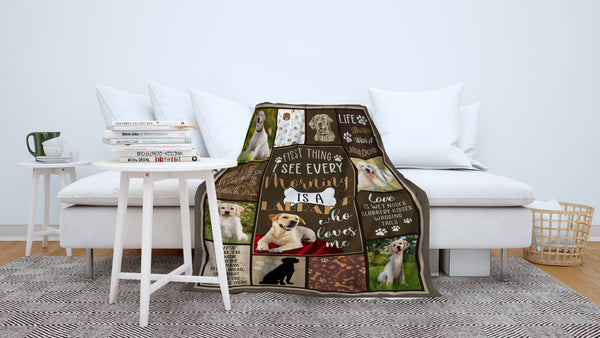 Labrador Retriever Fleece Blanket| I See Every Morning Is Labrador Retriever Lover Gift for Lab Mom Lab Dad JBD352