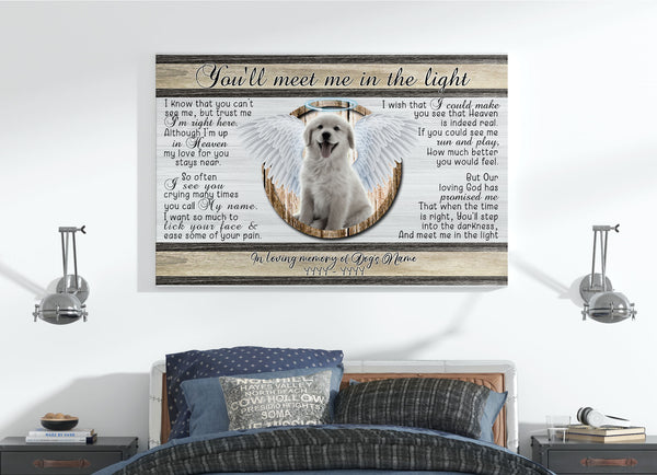 Personalized Dog Memorial Canvas| Dog Angel Wing Dog Remembrance Gift, Dog Memorial Gift, In Loving Memory of Dog, Sympathy Gift for Loss of Dog, Dog Owner, Pet Owner| JCD791