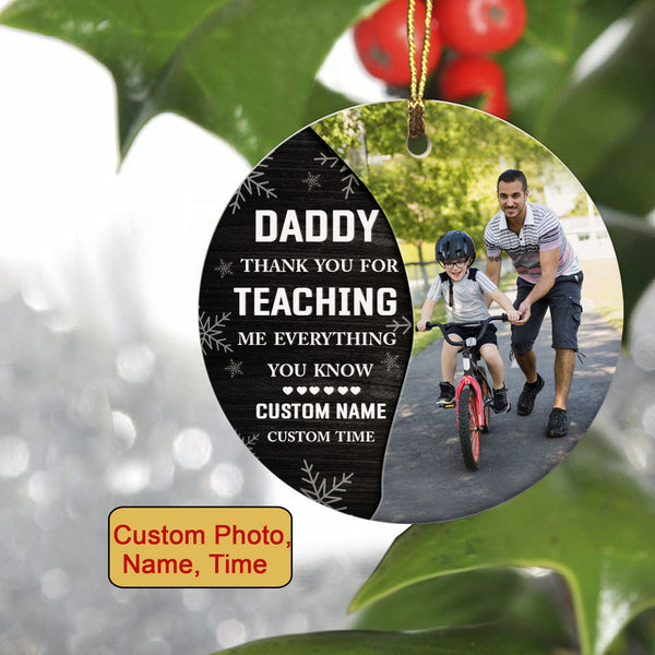 Personalized memorial ornament for loss of father, thanks dad remembrance gift, dad sympathy gift| ONT06