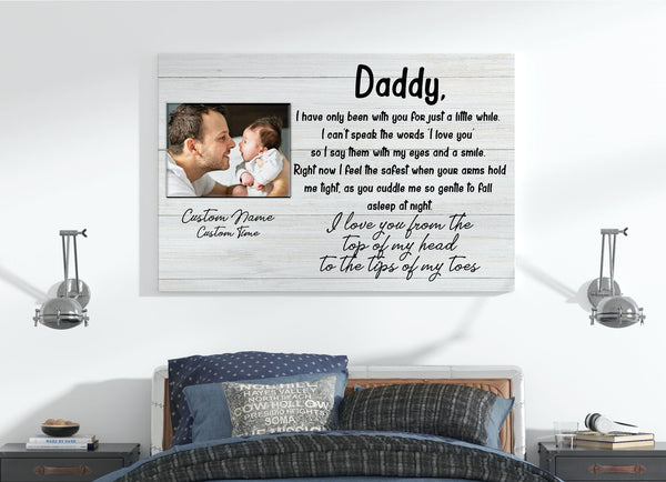 Custom Canvas for New Dad| First Father's Day Gift for Husband, Dad To Be, Expecting Dad| JC863