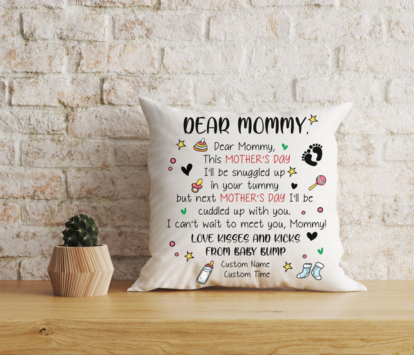 Custom Pillow First Mother's Day, New Mom, Mom To Be, Pregnant Wife, 1st Time Mother Gift| JPL24