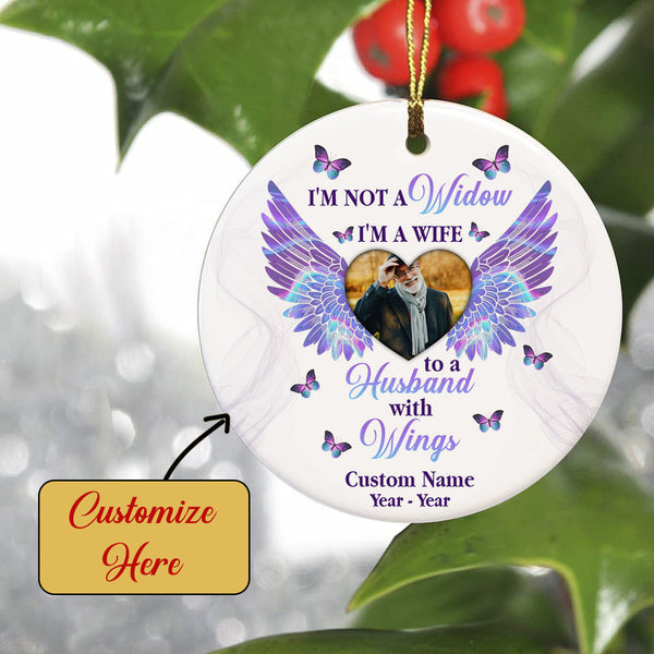 Husband Remembrance - Personalized Memorial Ornament, Christmas in Heaven, In Memory Home Decor for Loss of Husband, Gift for Widow| NOM41