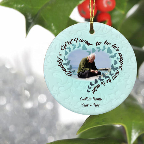 Dad Memorial Ornament - Daddy's Girl, Christmas Dad Remembrance Home Decor, Memorial Gift for Loss of Father in Memory| NOM196