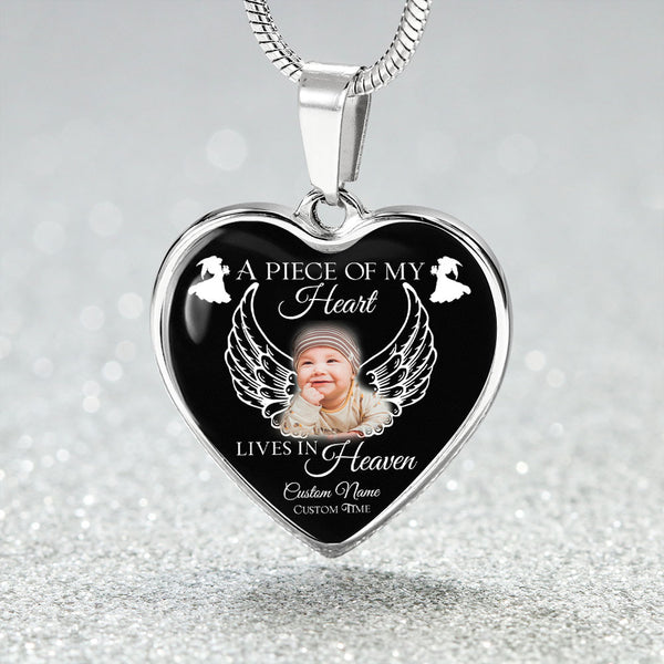 Memorial necklace, Mama of an angel, Footprints baby in heaven, Miscarriage jewelry, Infant gifts NNT49