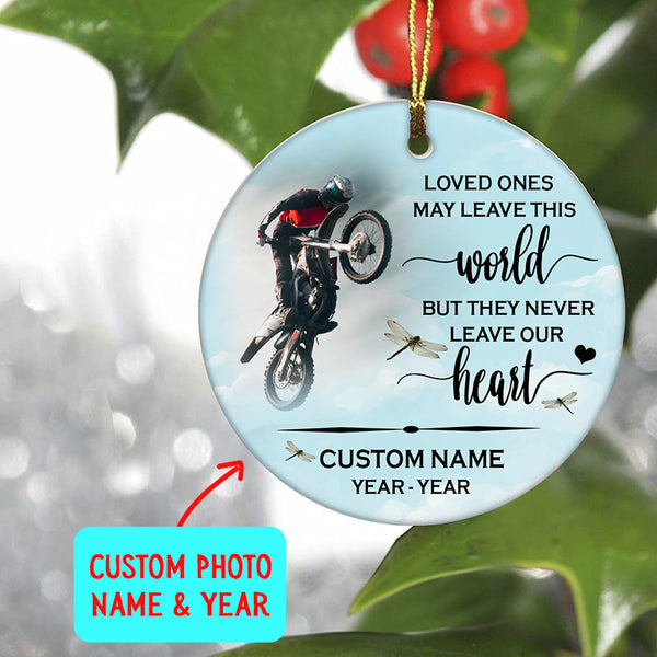 Personalized Memorial Ornament Sympathy Gift For Loss Of Biker In Heaven Christmas Remembrance Decor ODT30