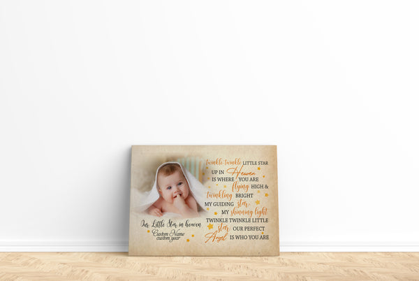 Memorial Canvas Personalized| My Shinning Light | Loss of Baby, Loss of Child, Infant Loss, Toddler, Child Loss Memorial Gifts| Remembrance Sympathy Gift for Grieving Mom| T1070