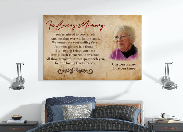 Personalized Memorial Canvas| In Loving Memory of Loss of Loved One| Sympathy Canvas| Memorial Gift for Someone in Heaven JC257 Myfihu
