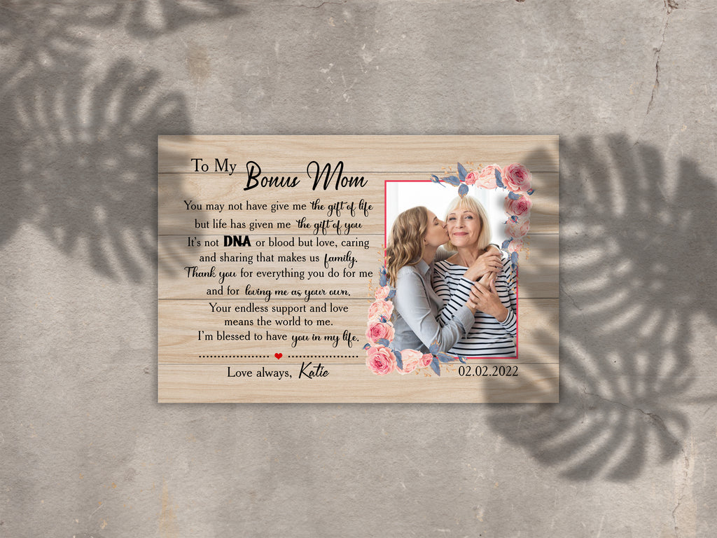 Bonus Mom Gift for Stepmom Wedding Picture Frame, Gifts for Stepmom from  Daughter, Son, I am Blessed to Have You in My Life, Step Mother Gift for