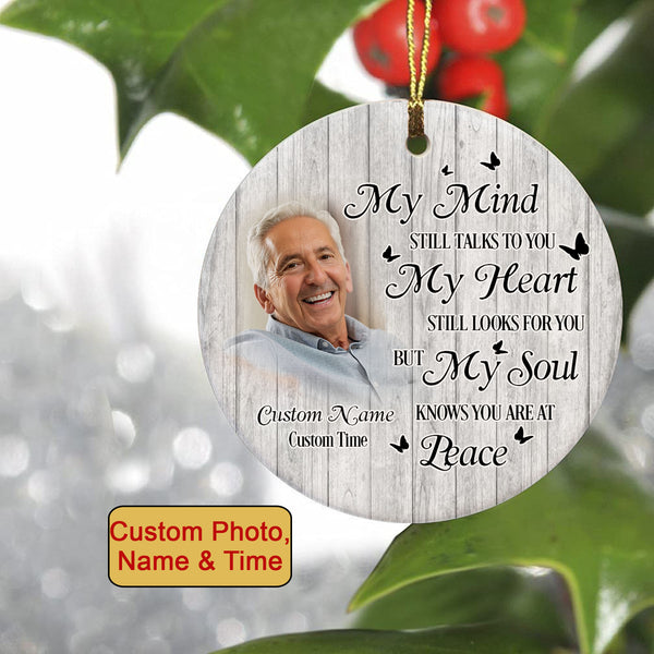 Personalized Memorial Ornament For Loss of Father in Heaven Remembrance Gift In Loving Memory Of Dad ODT48