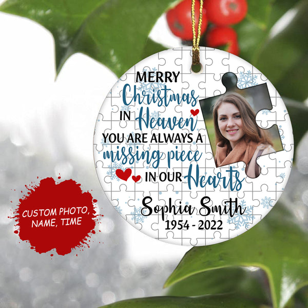 Custom memorial ornament, remembrance Xmas ornament, sympathy gifts for dad, mom, sister, brother| ONT40