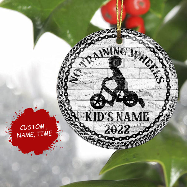No training wheels ornament for kids, commemorative cycling gift, bicycle ornament for boys girls| ONT83