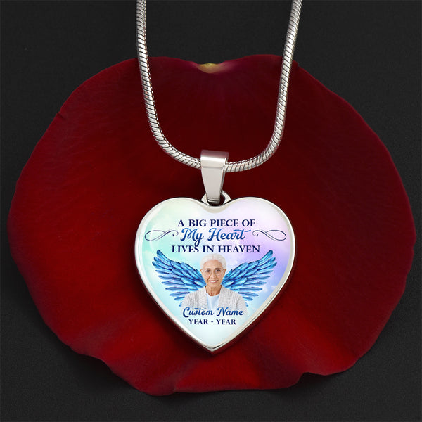 Custom Memorial necklace with picture| Remembrance gift for loss Dad Mom Husband| Sympathy jewelry NNT17