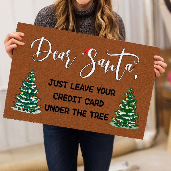 Funny Christmas Door Mat| Dear Santa Door Mat| Funny Holiday Decor Christmas Decoration for Home Xmas Sign Christmas Welcome Door Mat Winter Door Mat| JD28