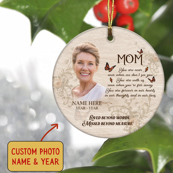 Mom Memorial Ornament - In Memory of Mom, Christmas in Heaven, Mother Remembrance Home Decor, Sympathy Memorial Gift for Loss of Mother| NOM88