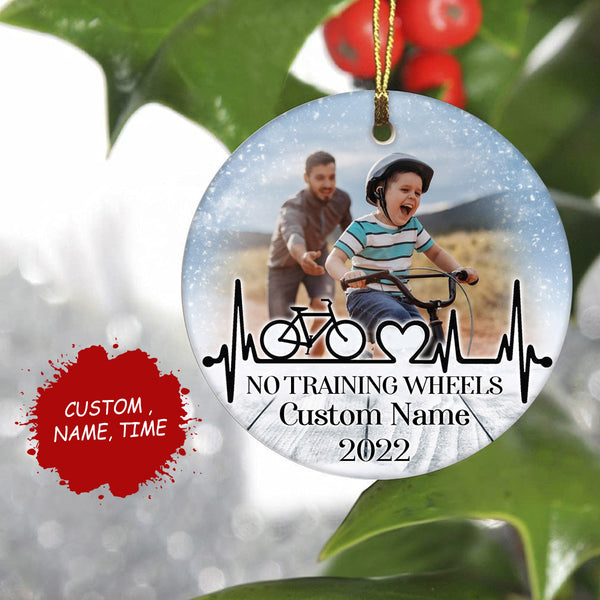 No training wheels ornament, boys girls bicycle Christmas ornament, cycling gifts for kids |ONT75