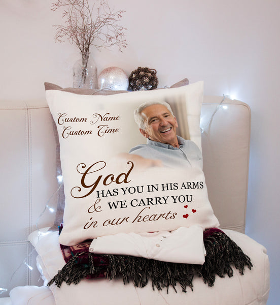 Personalized Memorial Gift for Loss of Loved One| Carry You In Heart Throw Pillow Sympathy Gift| JPL93