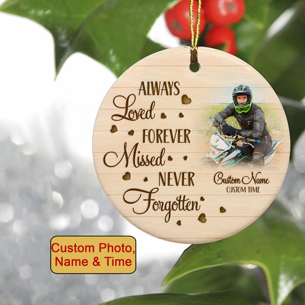 Personalized Motorcycle Memorial Ornament Christmas Sympathy Gift For Loss Of Loved One Dad Son ODT18