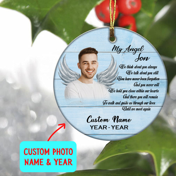 My Angel Son memorial ornament, custom ornament Christmas, remembrance ornament for Loss Son| ONT130