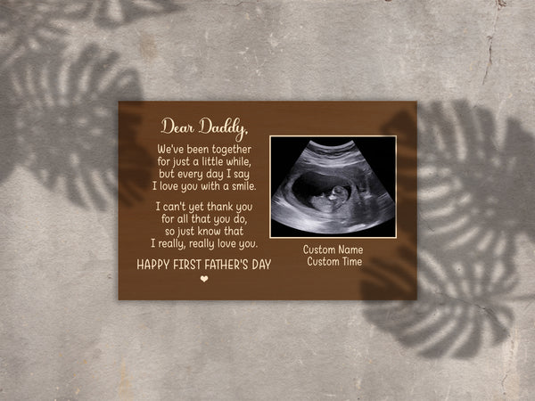 First Father's Day Canvas Custom Gift from Baby Bump| 1st Time Dad New Dad Expecting Father Daddy To Be JC864