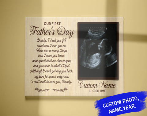 Personalized New Daddy Canvas| Custom Sonogram Wall Art| First Father's Day Gift for Husband Dad To Be Expecting Father JC335