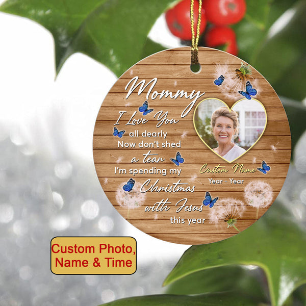 Angel Mommy memorial ornament, remembrance ornament Loss Mom, butterflies bereavement gift| ONT132