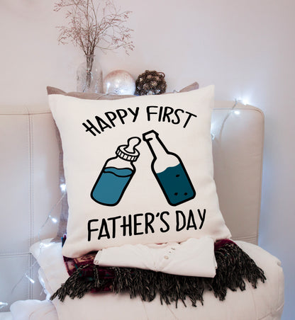 Happy First Fathers Day Cute Pillow (Insert Included) New Dad Gift, Dad to Be 1-side Print Case| NPL92