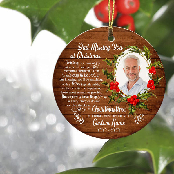 Dad memorial ornament - Angel Dad ornament, Christmas in Heaven, remembrance ornament loss Father| ONT110