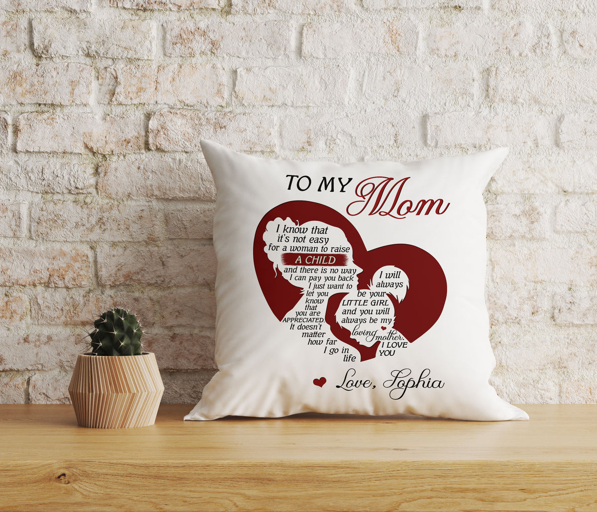 To My Mom Personalized Pillow, Mother's Day Gift from Daughter, Best Mom Ever Thoughtful Gift for Mom| NPL13
