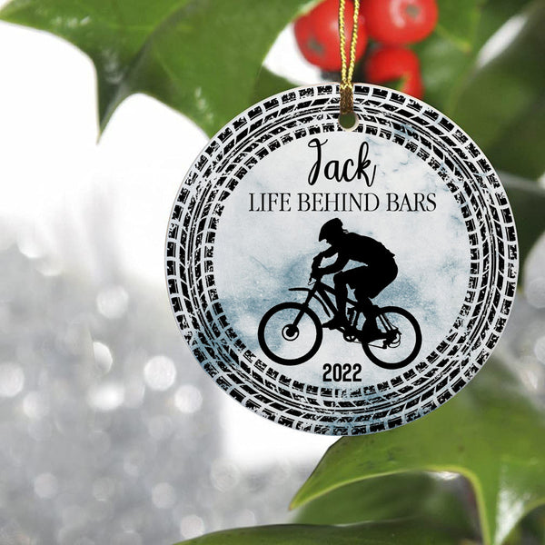 Life behind bars mountain bike ornament, cyclist ornaments, downhill MTB BMX cycling gift| ONT137