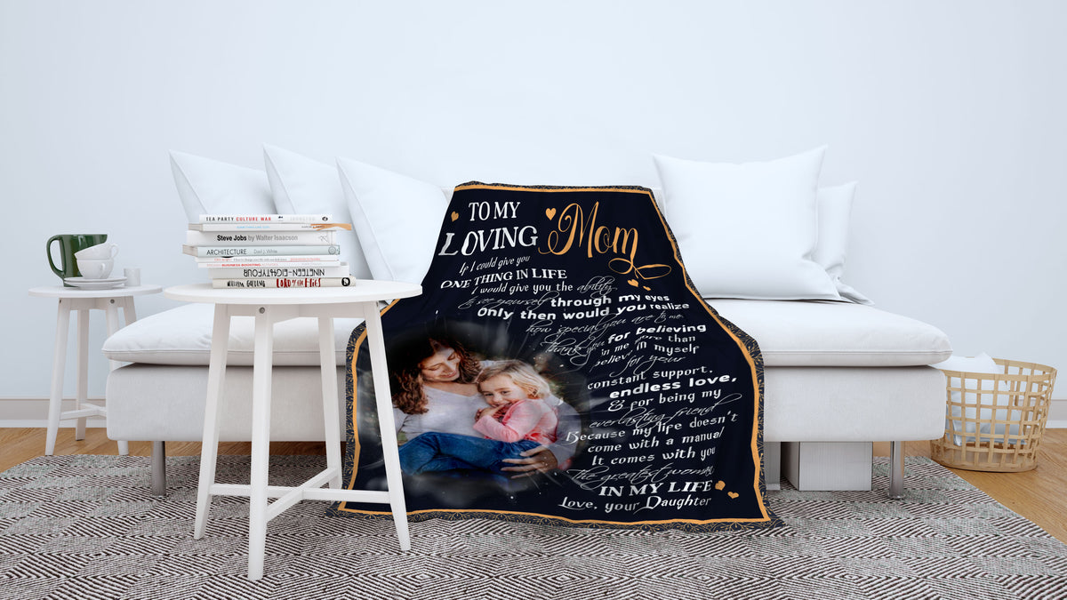 To My Loving Mom Personalized Blanket Custom Throw Mother's Day Gift for Mommy Gift Birthday Christmas| N2534