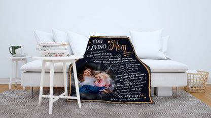 To My Loving Mom Personalized Blanket Custom Throw Mother's Day Gift for Mommy Gift Birthday Christmas| N2534