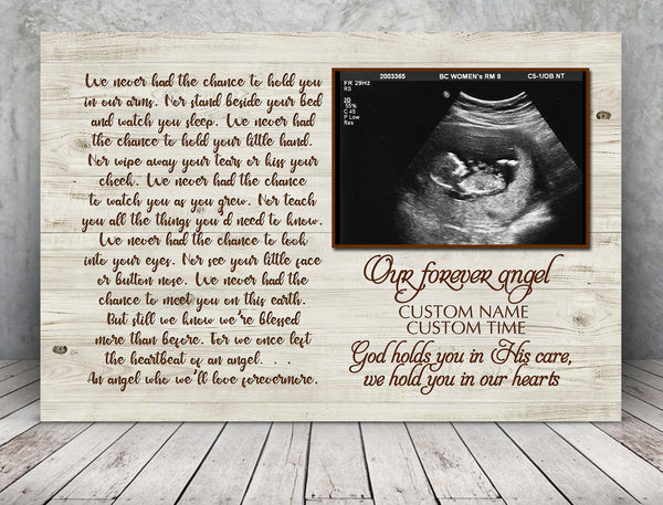Personalized Memorial Canvas| Our Forever Angel| Sympathy Gift for Loss of Baby Loss Child Infant Loss Miscarriage JC253 Myfihu