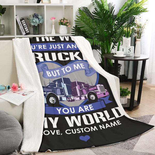 Personalized Blanket for Dad Trucker| Dad Are The World Fleece Blanket| Dad Truck Driver Blanket| Dad Gift Dad Blanket Dad Christmas Dad Birthday Dad Father's Day for Trucker| JB205