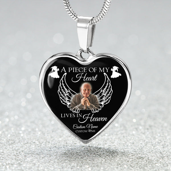 Custom memorial necklace with picture| Angel in heaven| Rememberance jewelry gift for loss NNT34