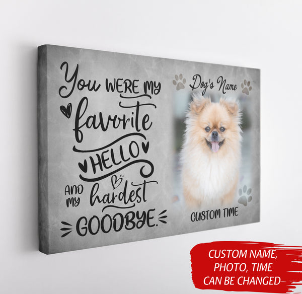 Personalized Memorial Gifts for Loss of Dog Cat Favorite Hello Hardest Goodbye Remembrance Keepsake VTQ32